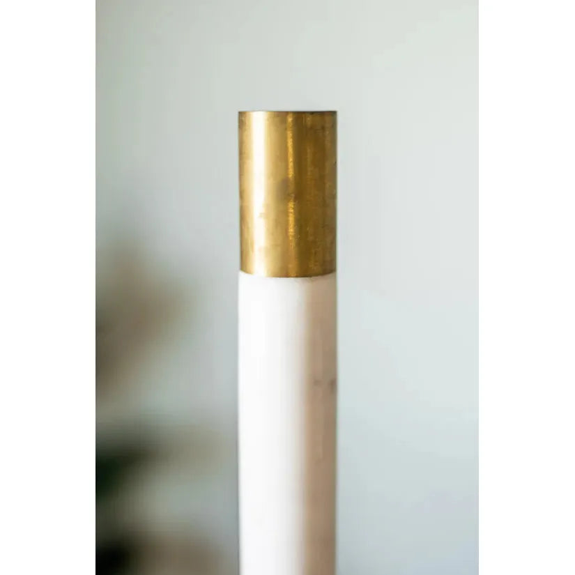 Marble Towel Holder with Brass Top