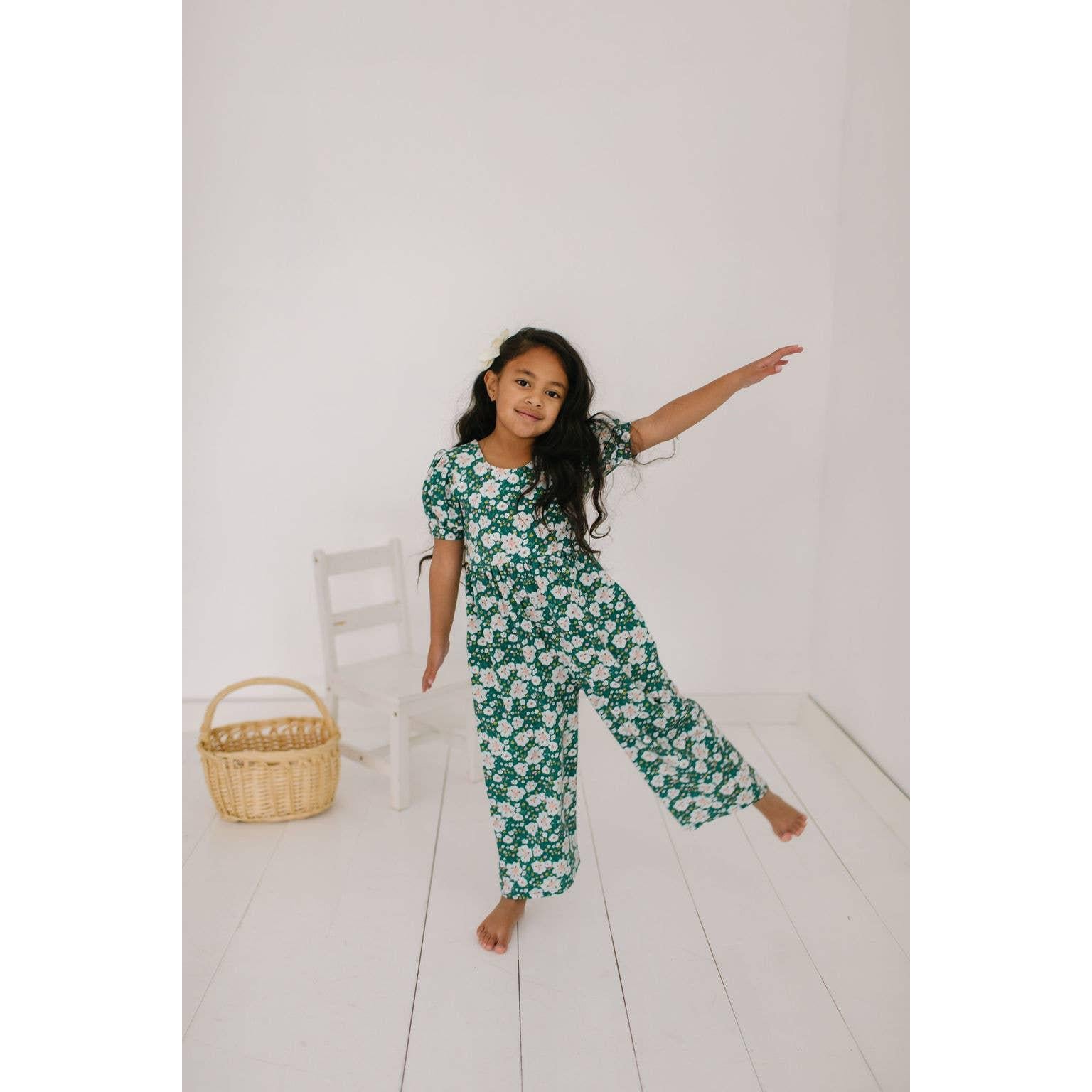 Ollie Jay Puff Leggy Romper in Canyon Flower