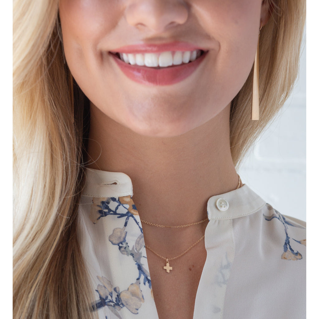 enewton 16 necklace gold, signature cross gold