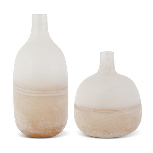 Tan Frosted Ombre Glass Bottles