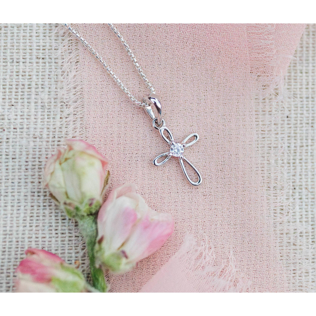 Cherished Moments Children's First Communion Sterling Silver Cross Necklace