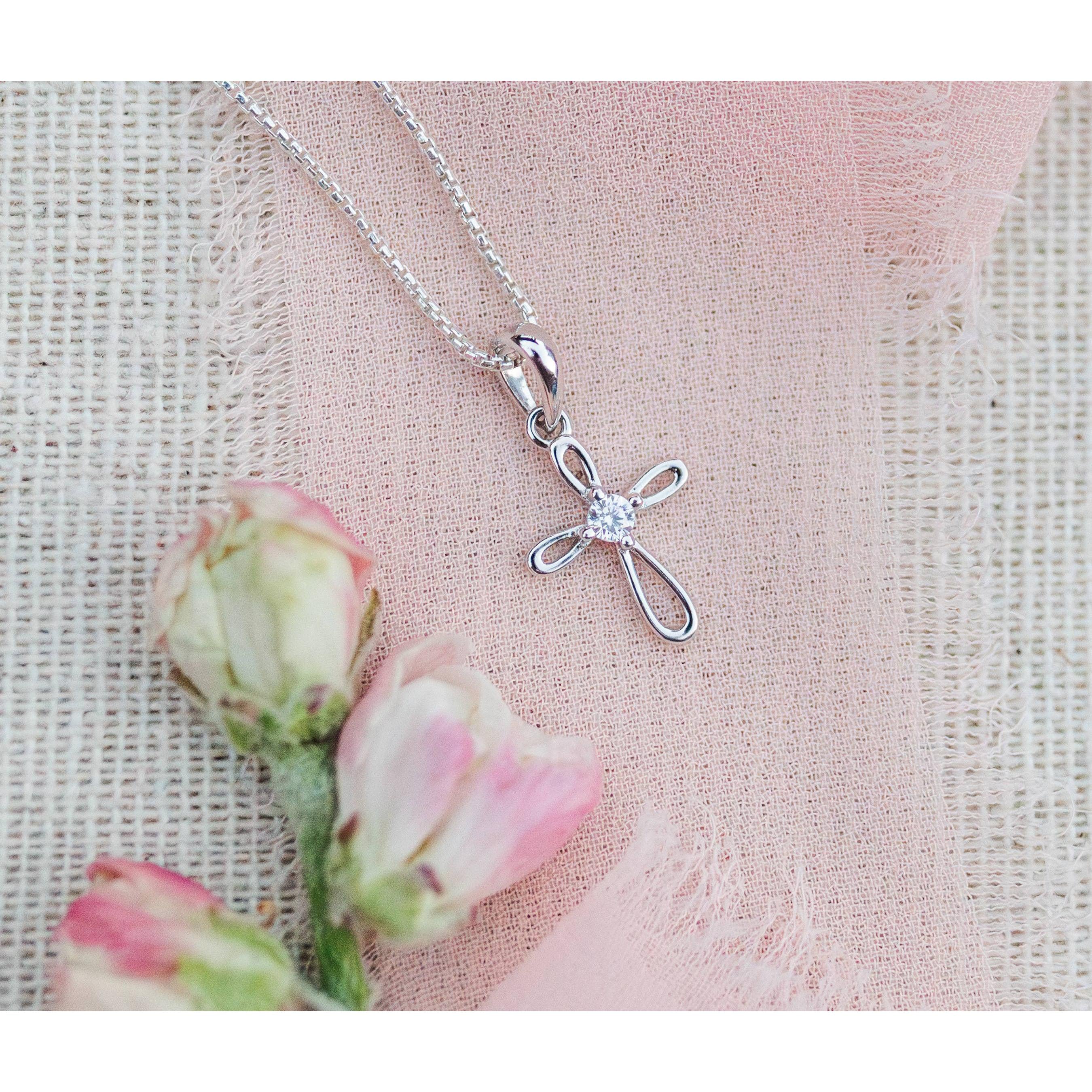 Cherished Moments Children's First Communion Sterling Silver Cross Necklace