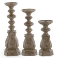 Tan Distressed Resin Taper/Pillar Candleholders