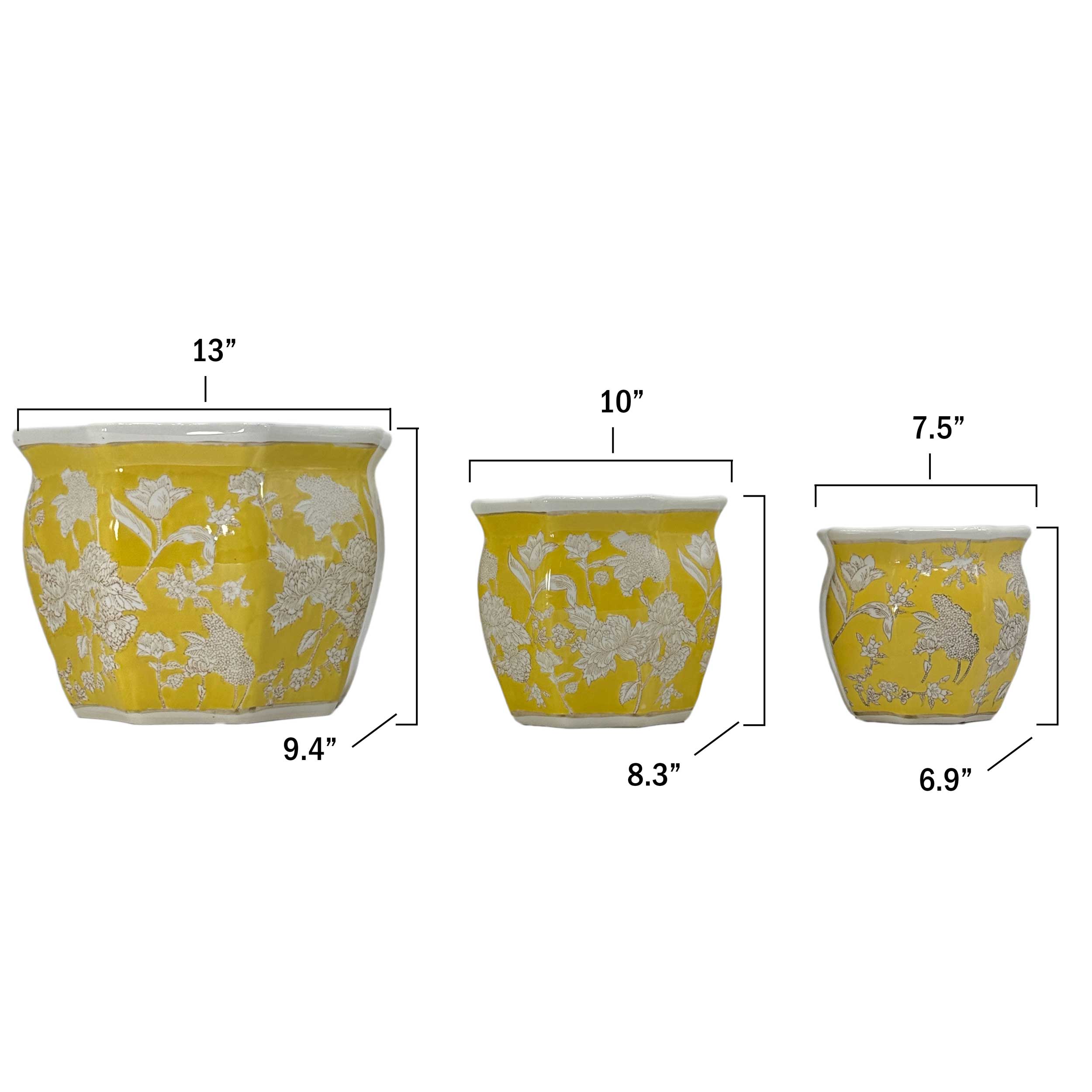 Ceramic Chinoiserie Planter Pots