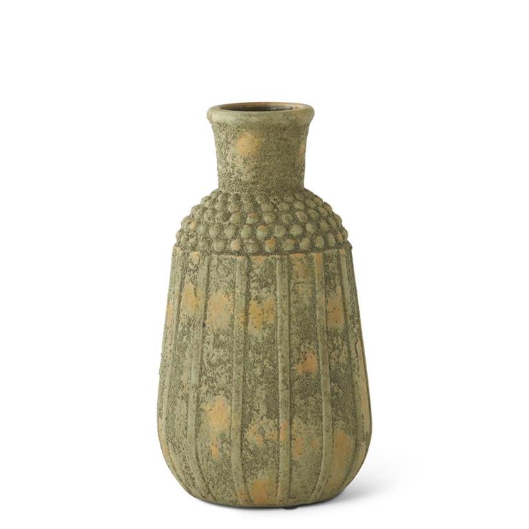 Distressed Light Yellow Raised Dot Vases