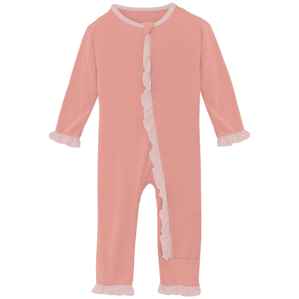 Classic Ruffle Coverall with 2 Way Zipper