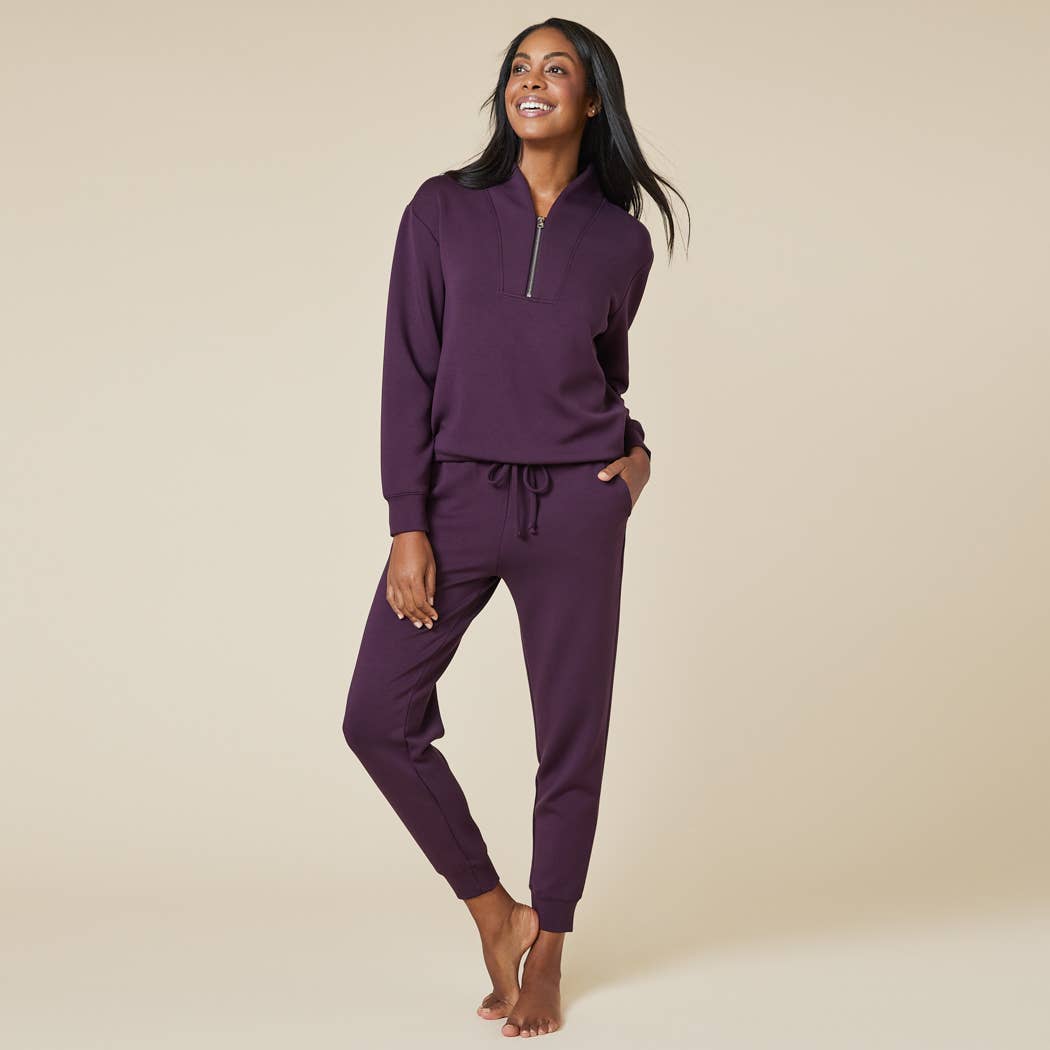 Athleisure DreamTech 1/4 Zip Jogger Set for Women