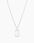 Griffin Dog Tag Necklace, Silver