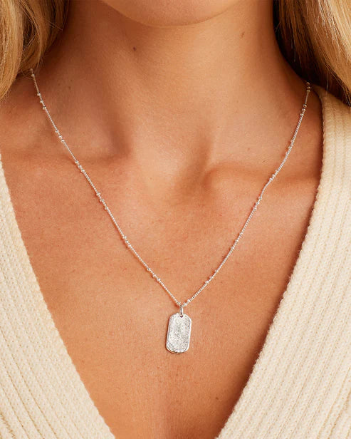 Griffin Dog Tag Necklace, Silver