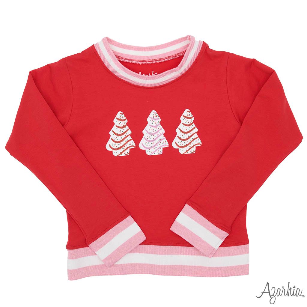 Confetti Cake in Glitter on Red Crew Sweatshirt