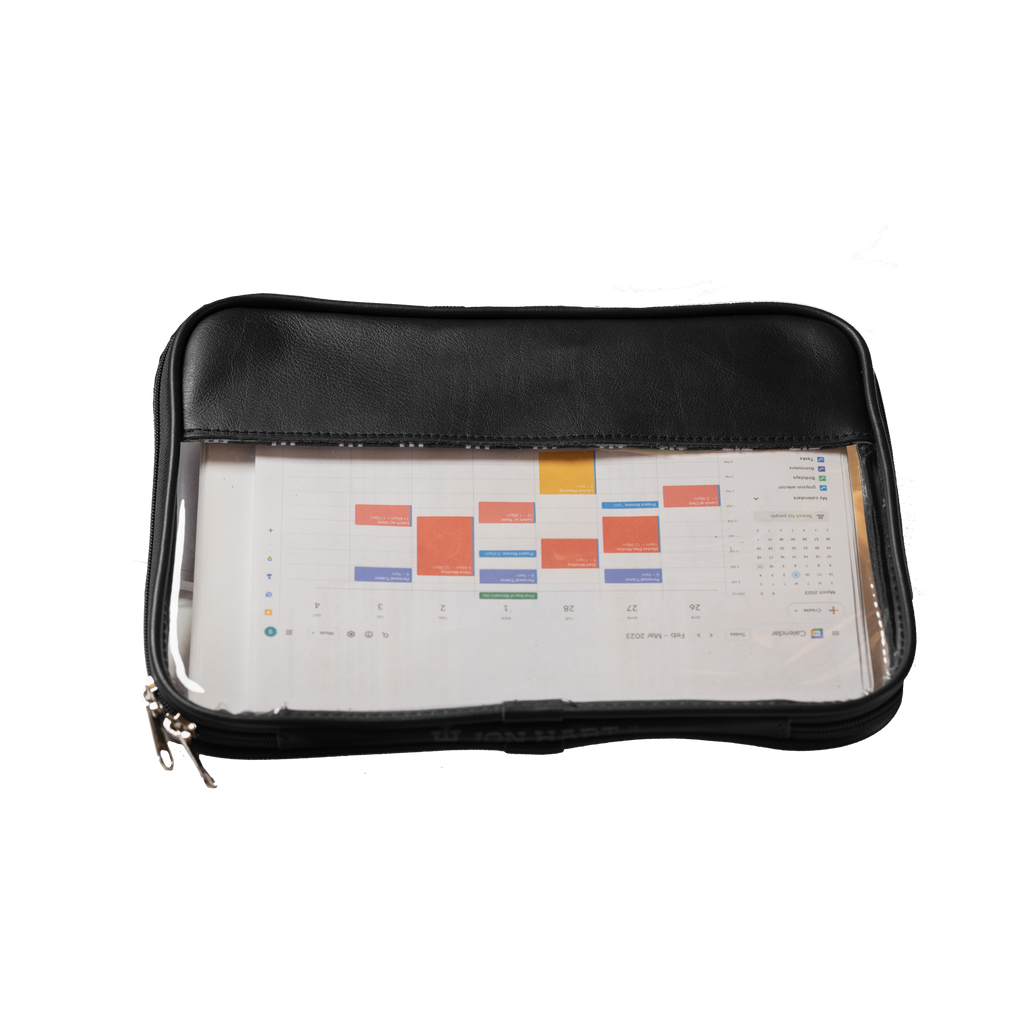 Jon Hart Design Leather Clear Folio - Black