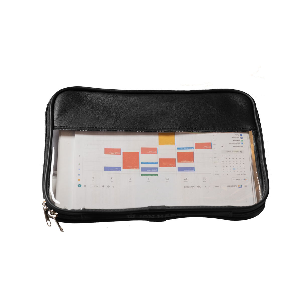 Jon Hart Design Leather Clear Folio - Black