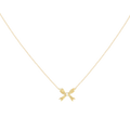 Kendra Scott Tiny Bow Pendant Necklace, 14K Gold White Diamond 14K Gold White Diamond
