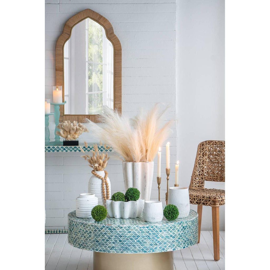 Rustic Scalloped Cement Bowl