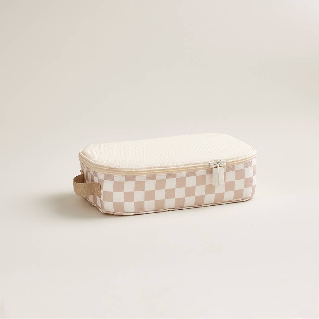 Taupe Checkerboard Pack Like a Boss Packing Cubes
