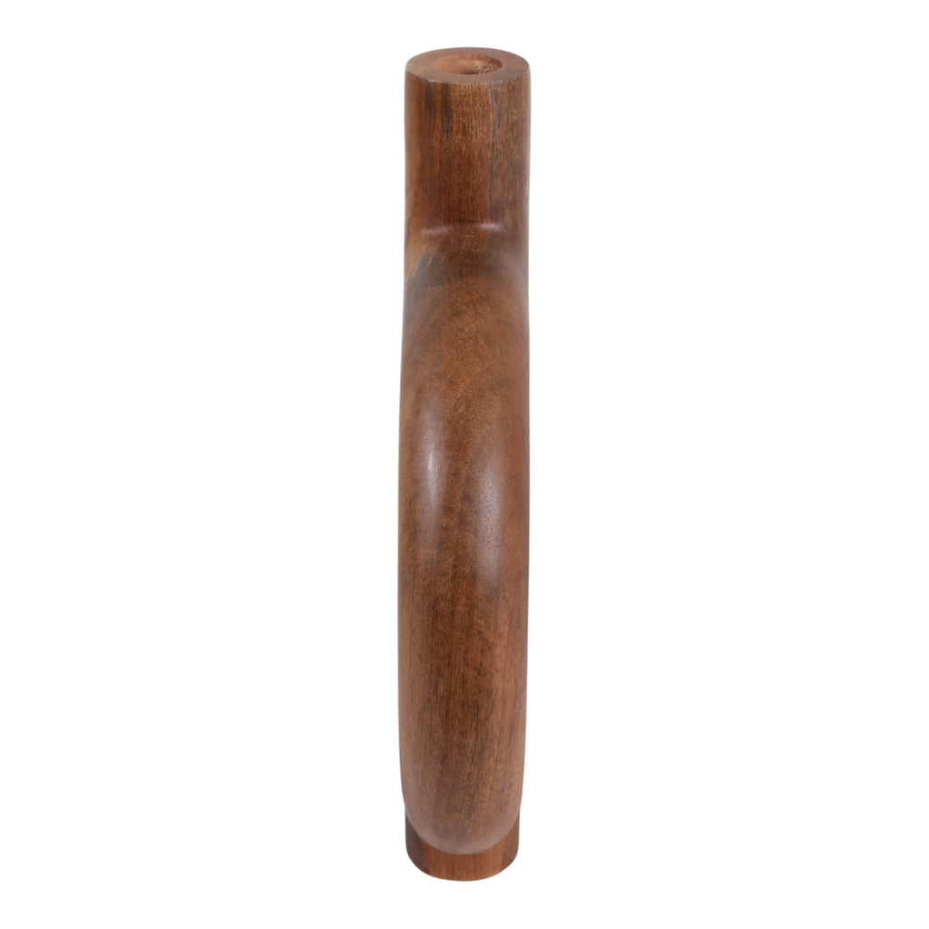 Brown Wood Donut Vase, 14 in.