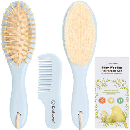 KeaBabies Baby Hair Brush and Comb Set