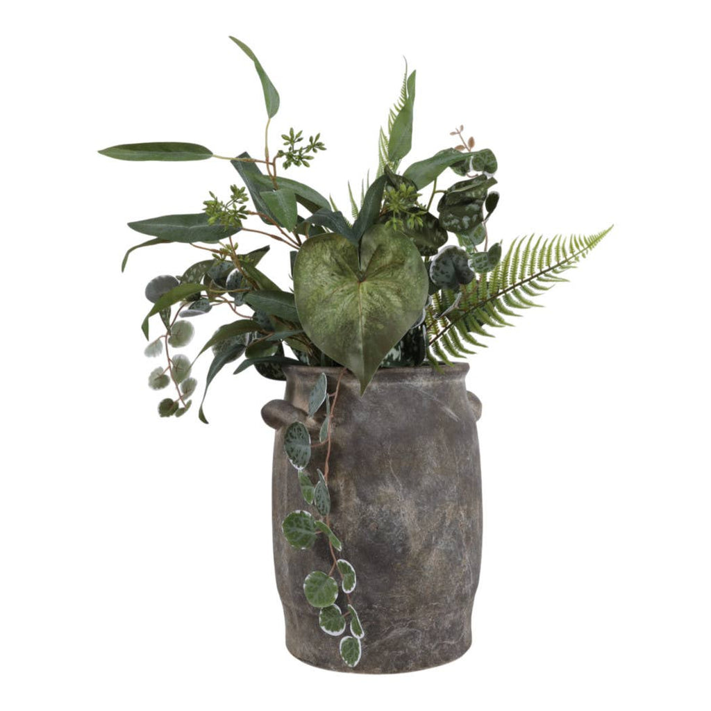 Decorative Vase - Brown Terracotta Textured Tall, 12 in.