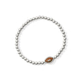 Kendra Scott Football Stretch Bracelet Silver Orange Goldstone