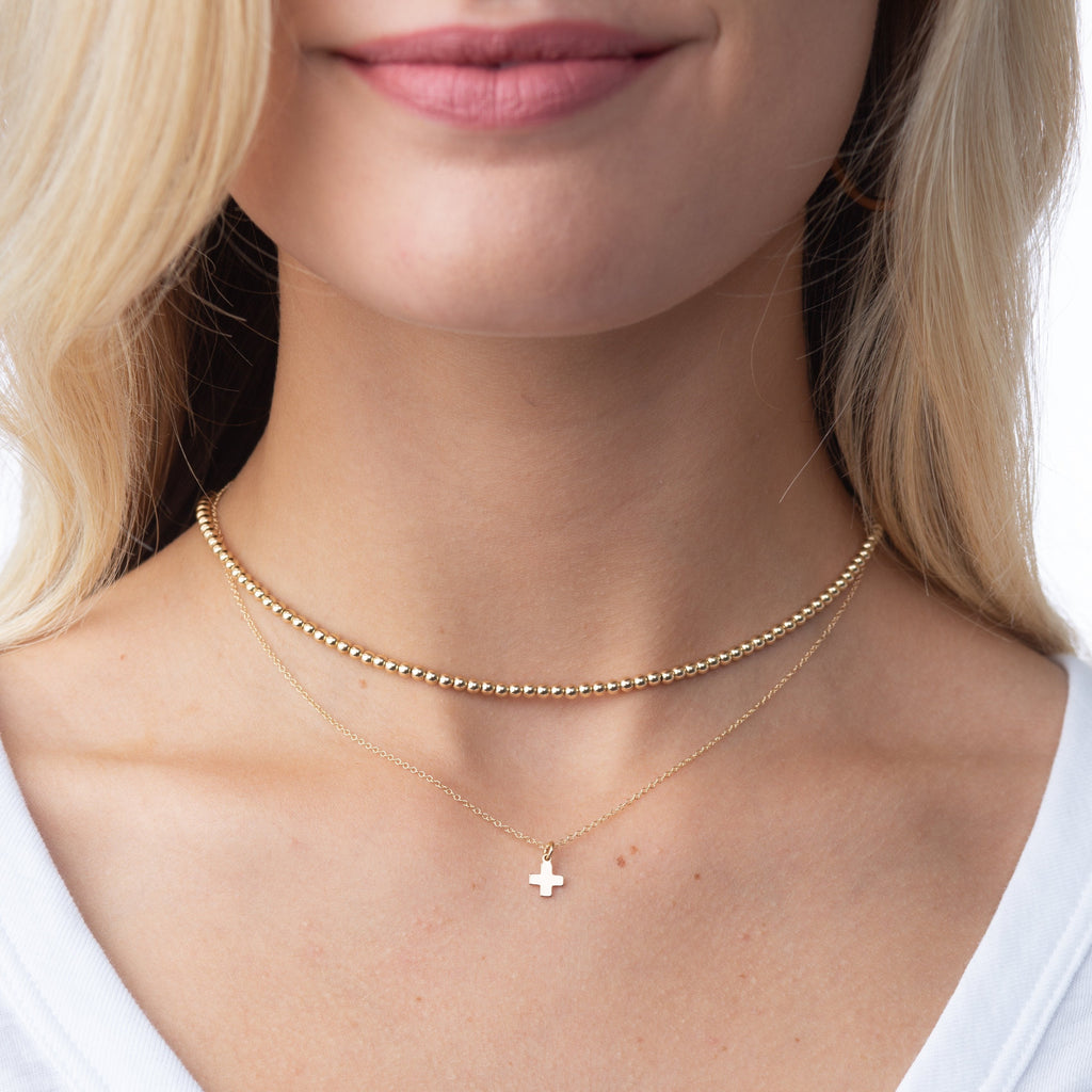 enewton 16 necklace gold, signature cross gold
