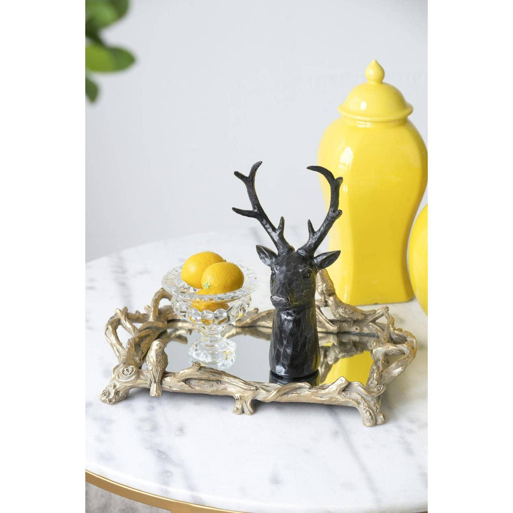 Birdsong Gold Mirrored Tray