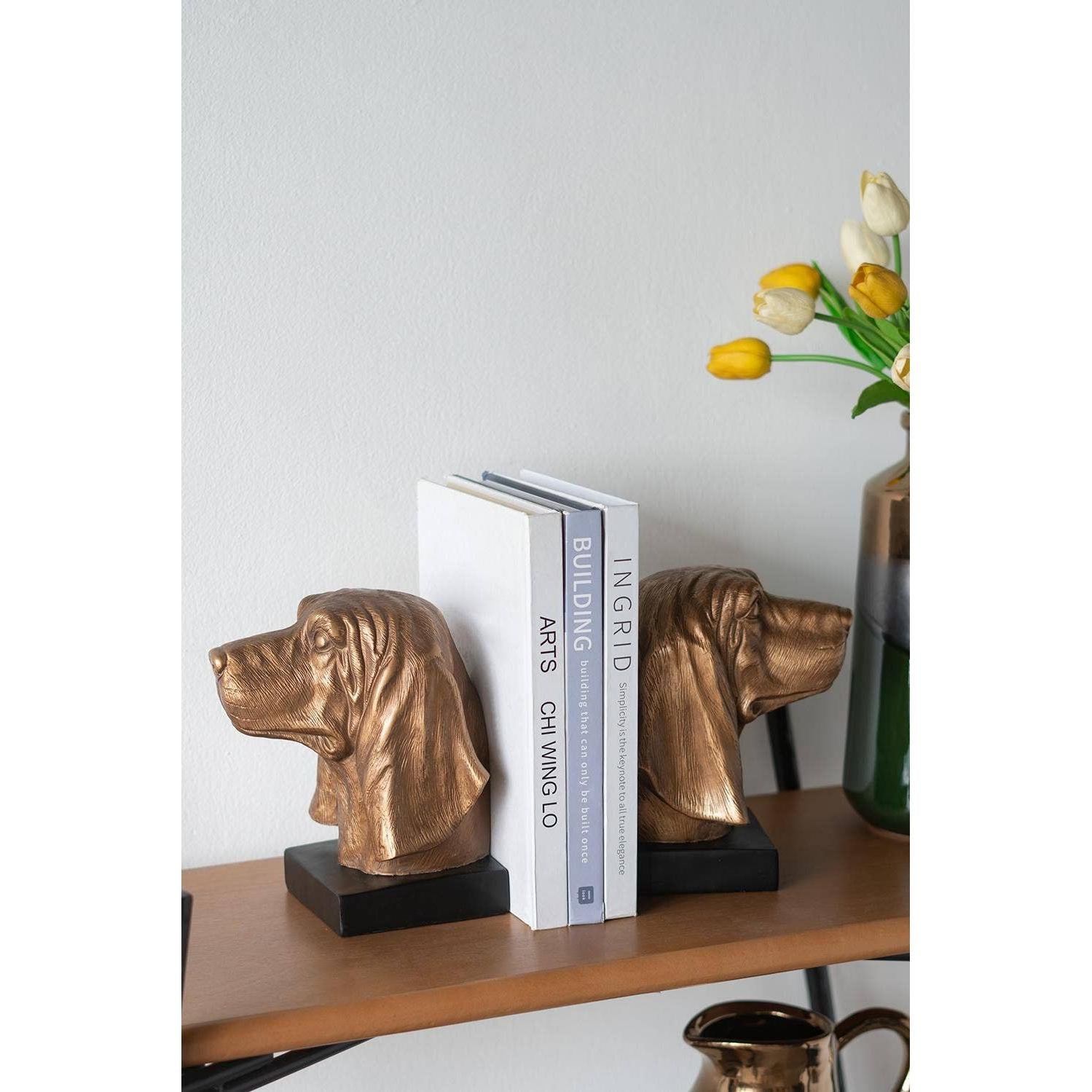 Dog Head Bookends, Set of 2