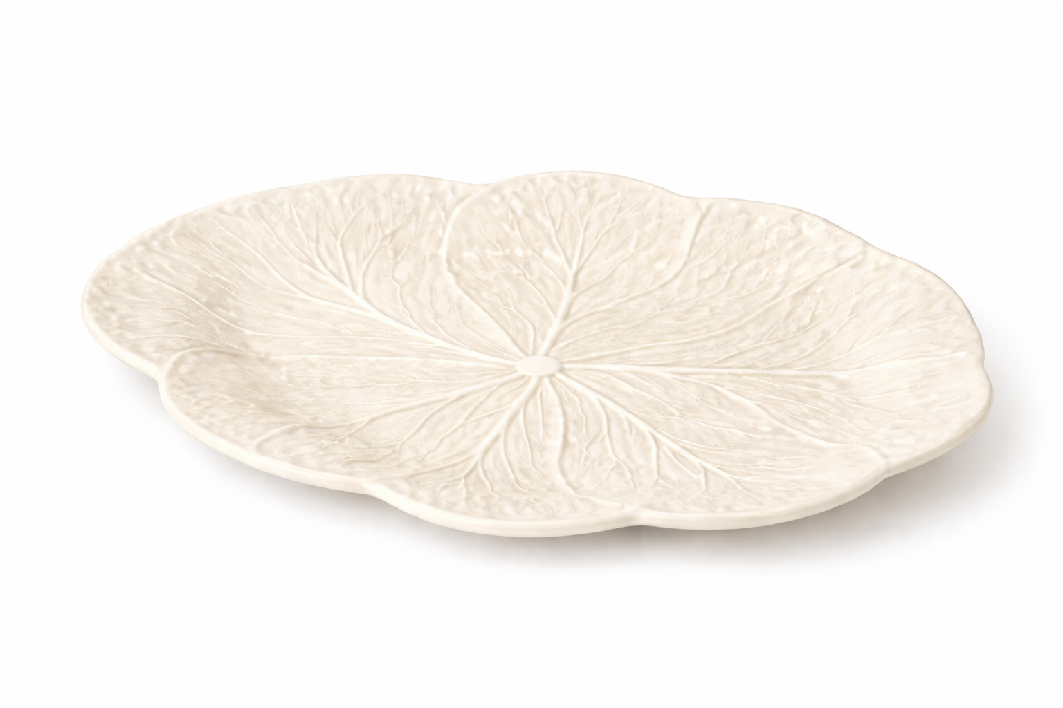 Le Jardin White Cabbage 3-D Oval Platter