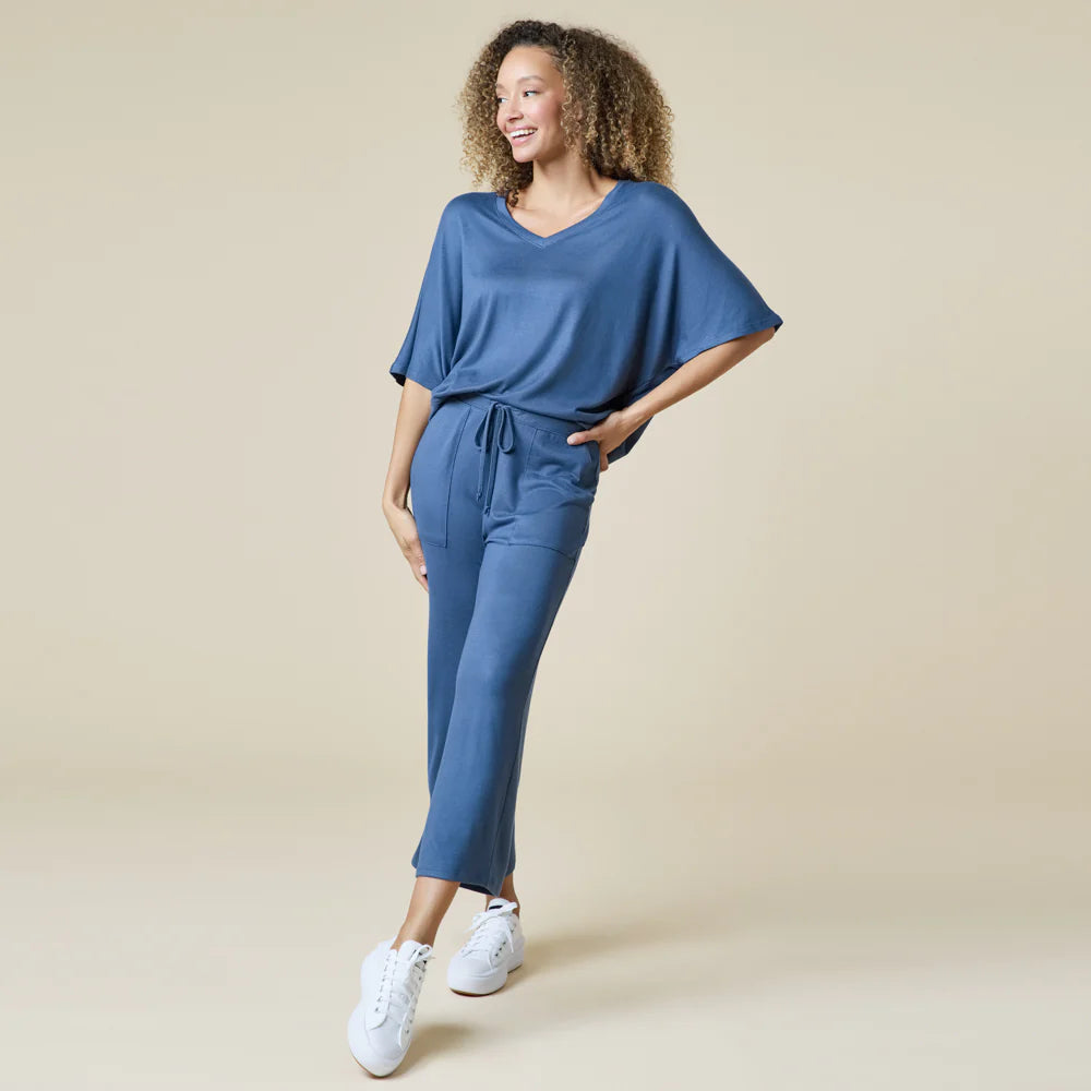 Dream Jersey Relaxed V-neck with Capri Lounge Set for Women