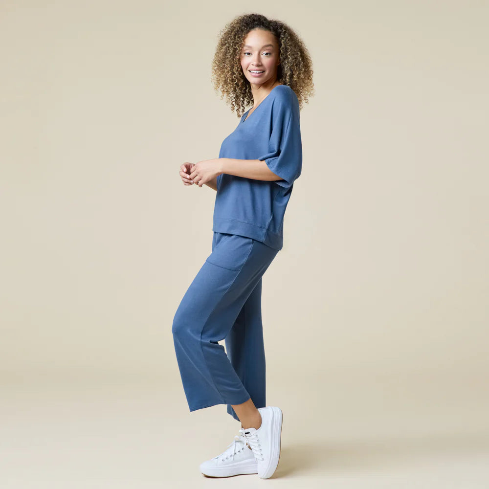 Dream Jersey Relaxed V-neck with Capri Lounge Set for Women