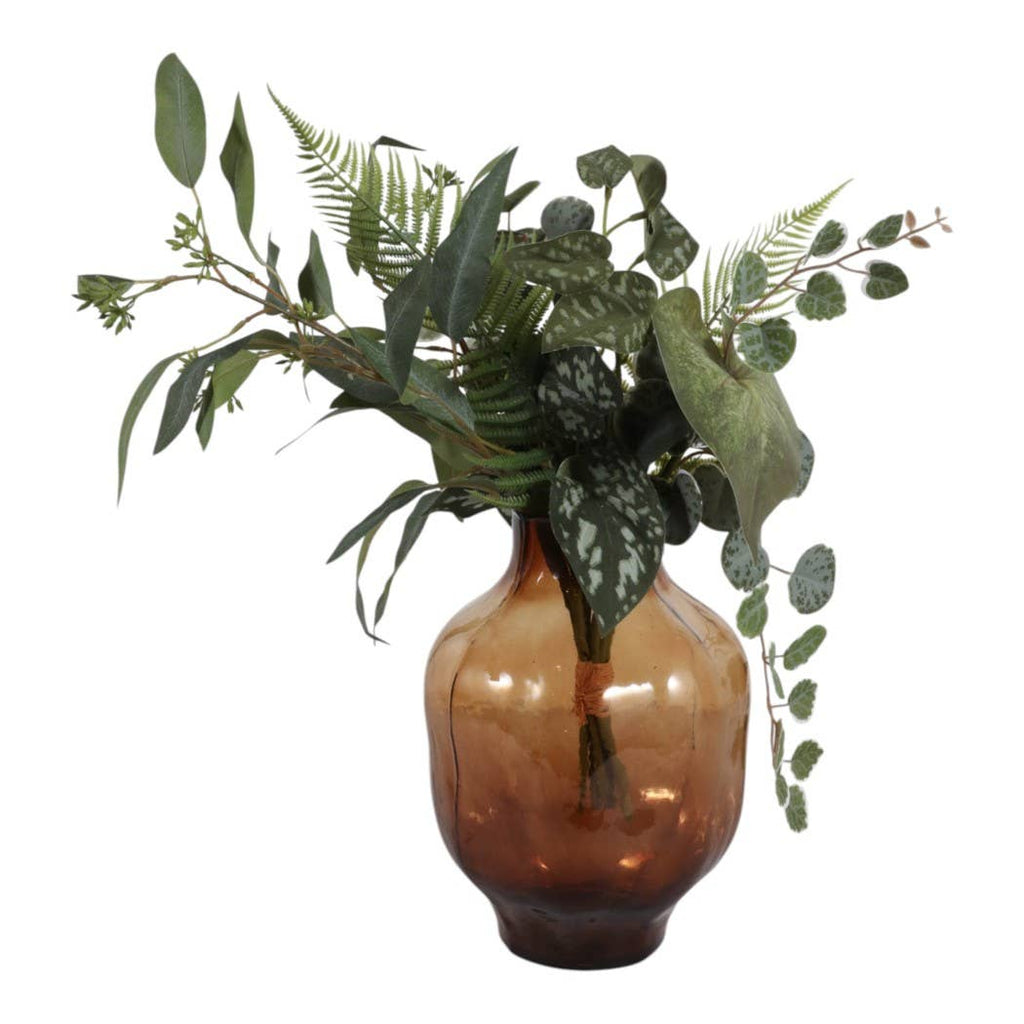 Decorative Vase - Brown Glass Round Decorative Accent, 10 in.