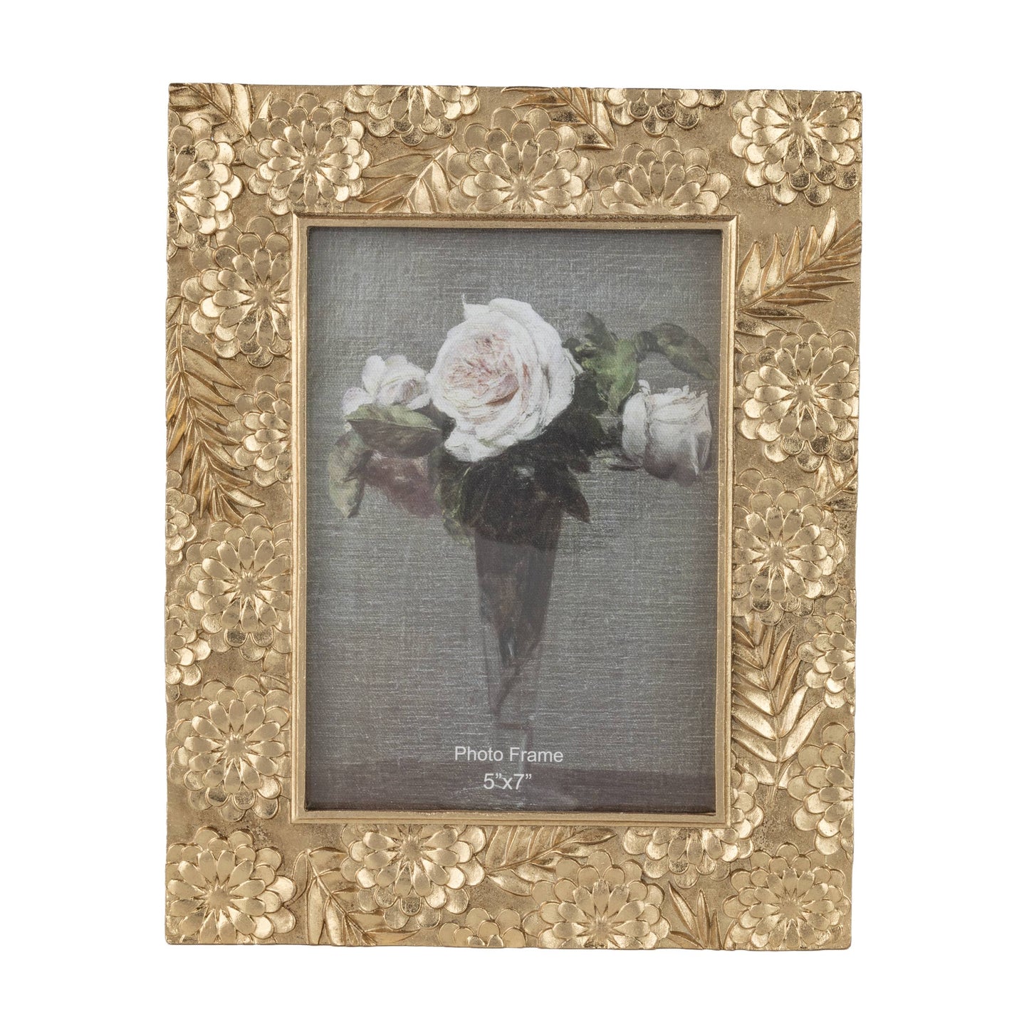 Gold Floral Motif Picture Frame