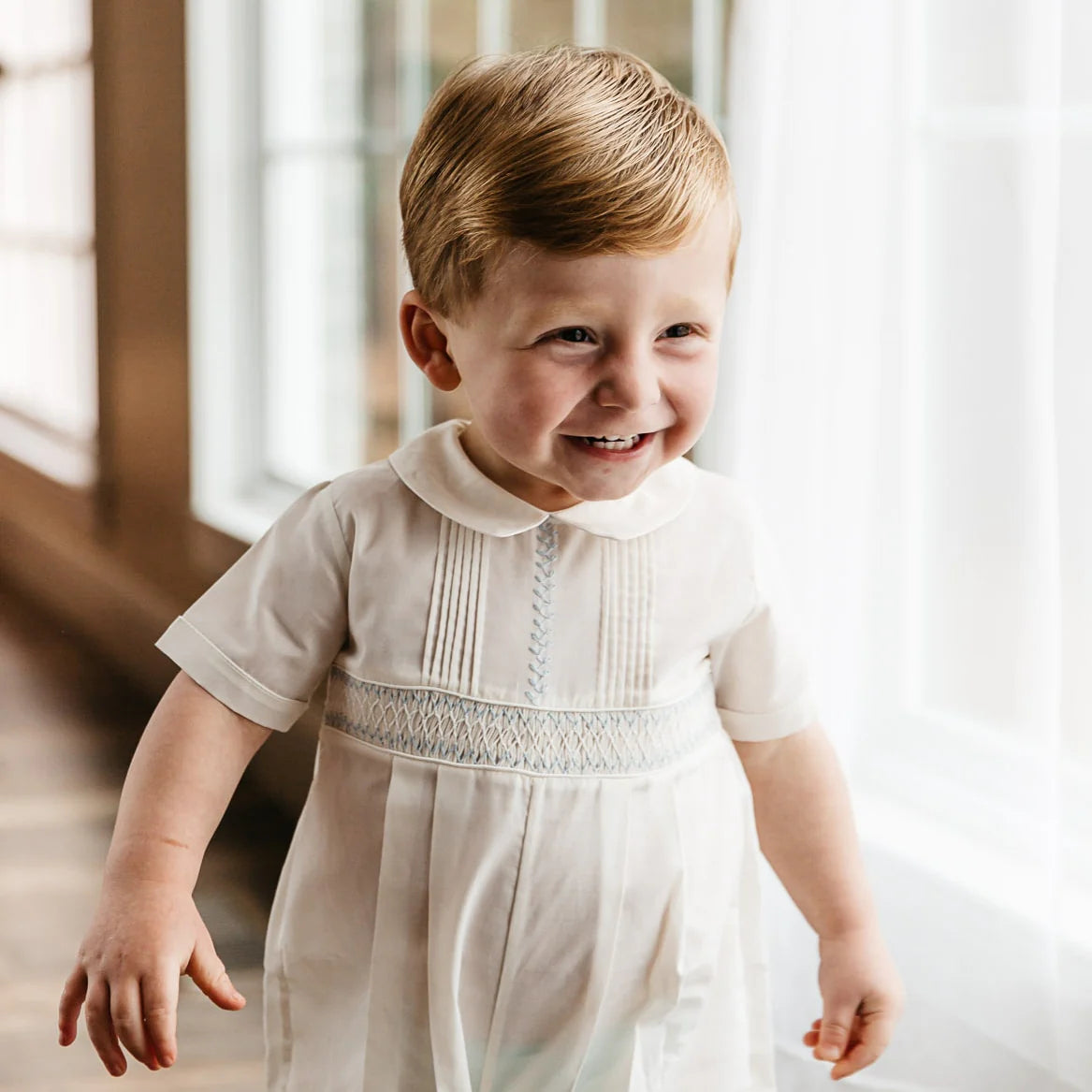 Boys Vintage Smocked Romper