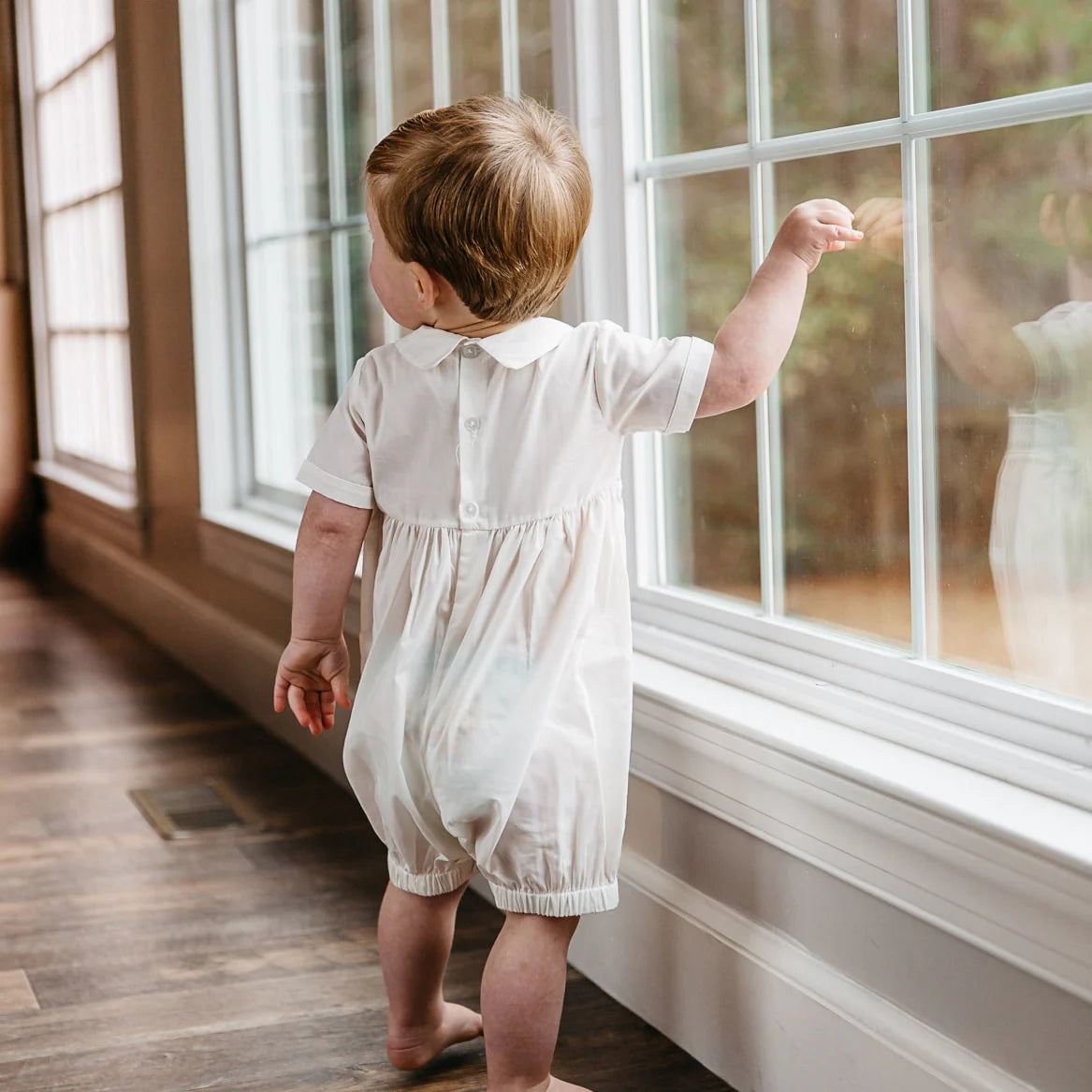 Boys Vintage Smocked Romper