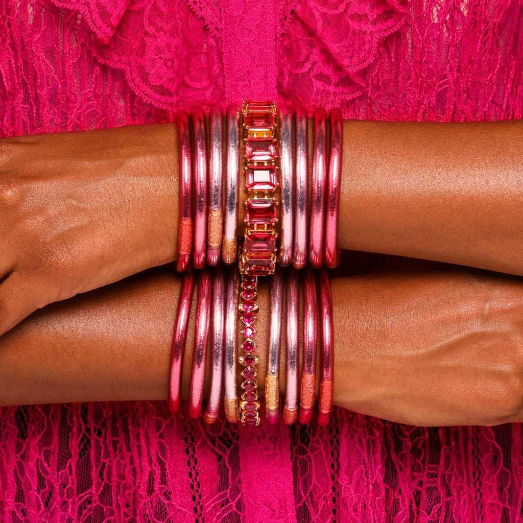 Carousel Pink All Weather Bangles® (Set of 4) - Serenity Prayer