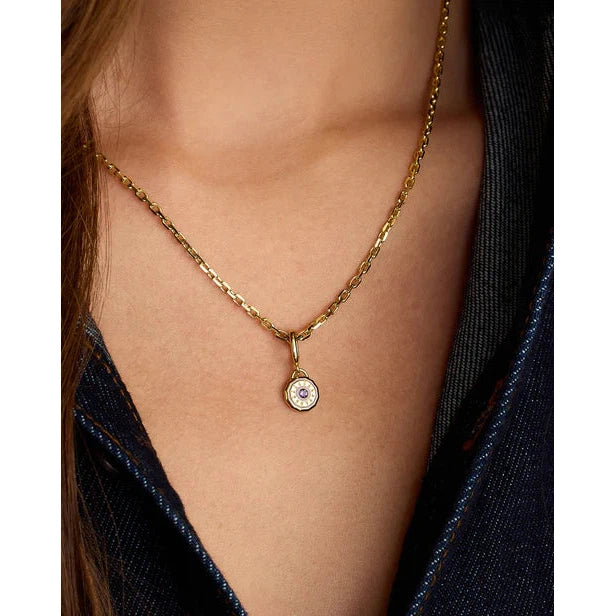 Birthstone Parker Charm, White Sapphire