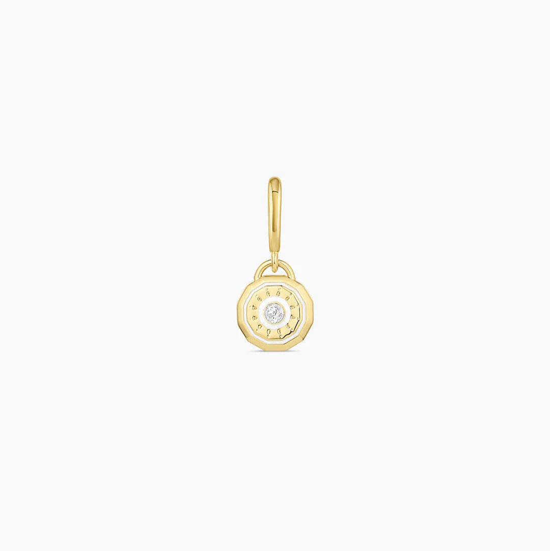 Birthstone Parker Charm, White Sapphire