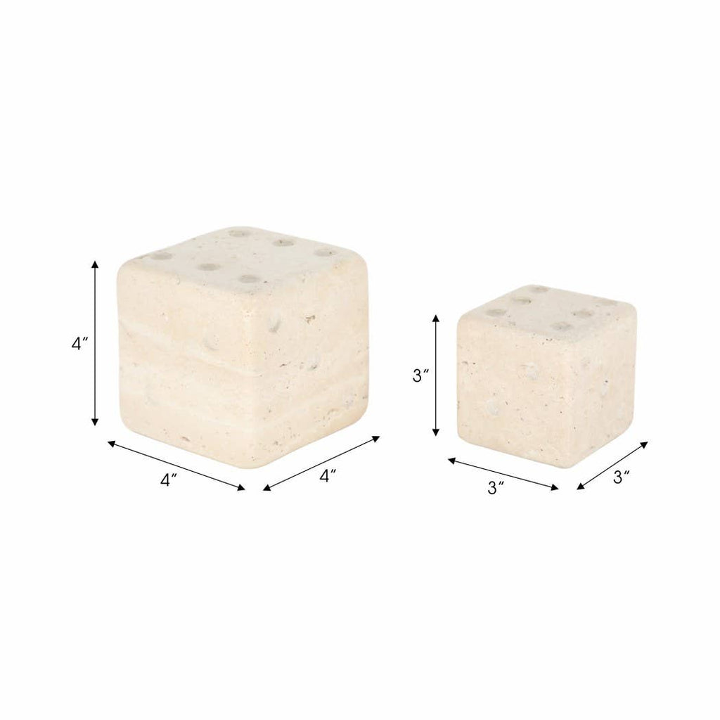 Marble Stone Dice, Ivory