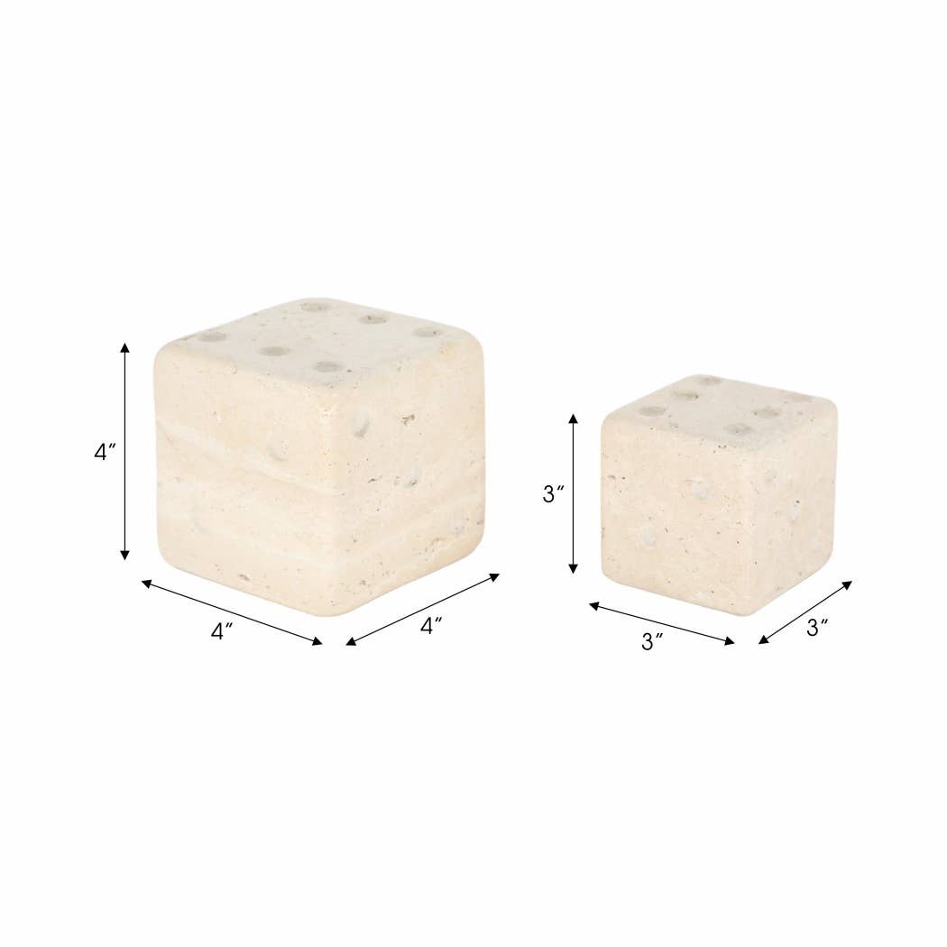 Marble Stone Dice, Ivory