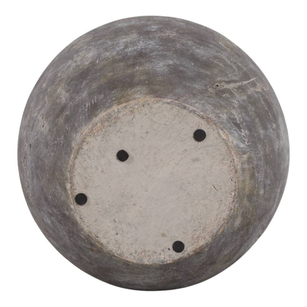 Decorative Vase - Grey Terracotta Jar with Multi Handles, 15 in.