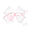 Medium Grosgrain Hair Bow Big Sis Embroidery