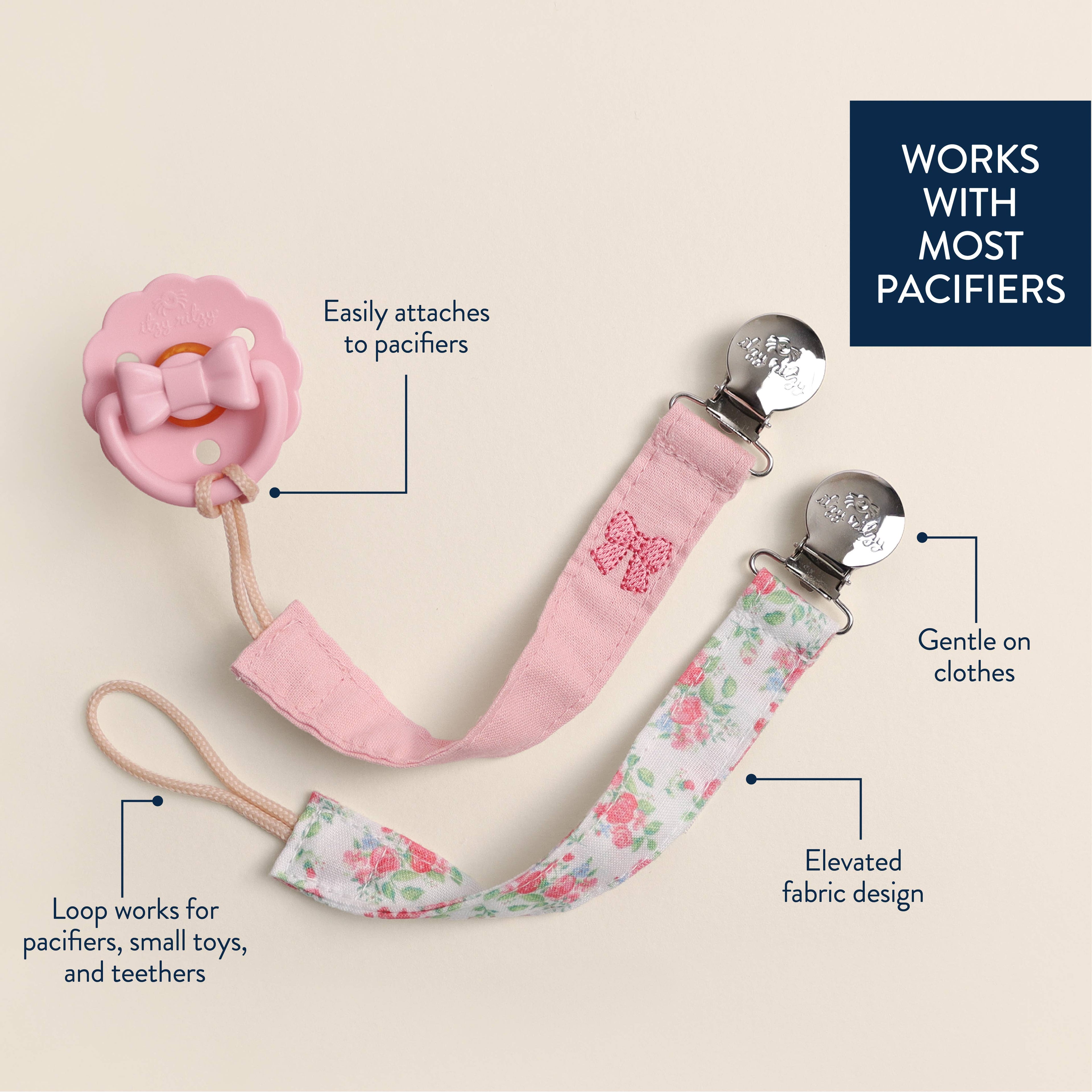Itzy Clip, Fabric Pacifier Strap
