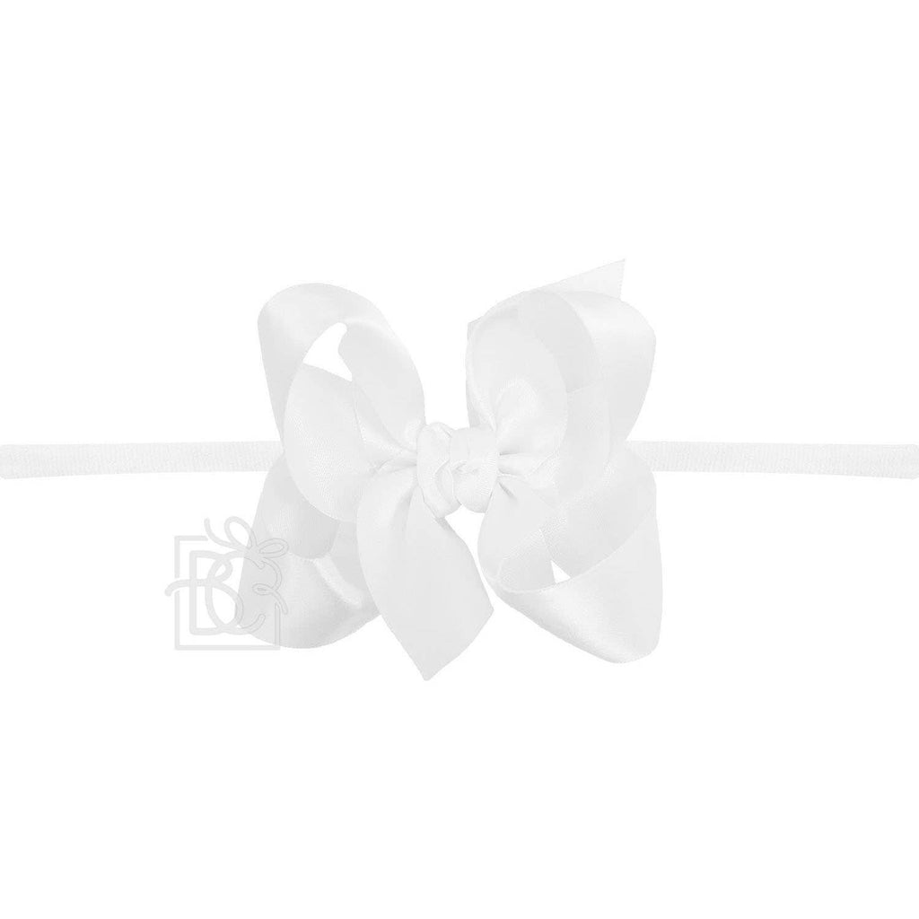 Thin Nylon Headband with Satin Hair Bow