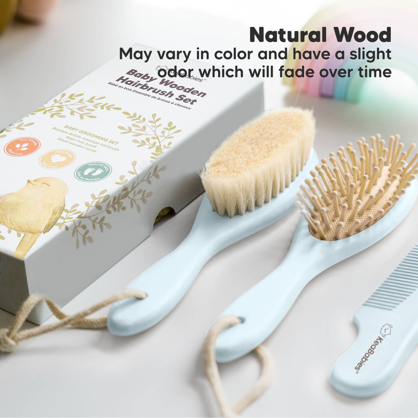 KeaBabies Baby Hair Brush and Comb Set