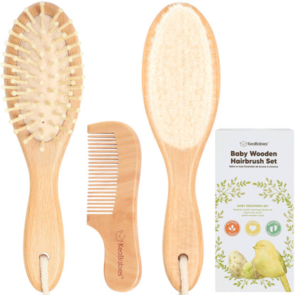 KeaBabies Baby Hair Brush and Comb Set