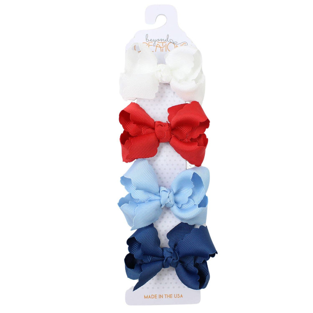 Scalloped Edge Bow, Set of 4