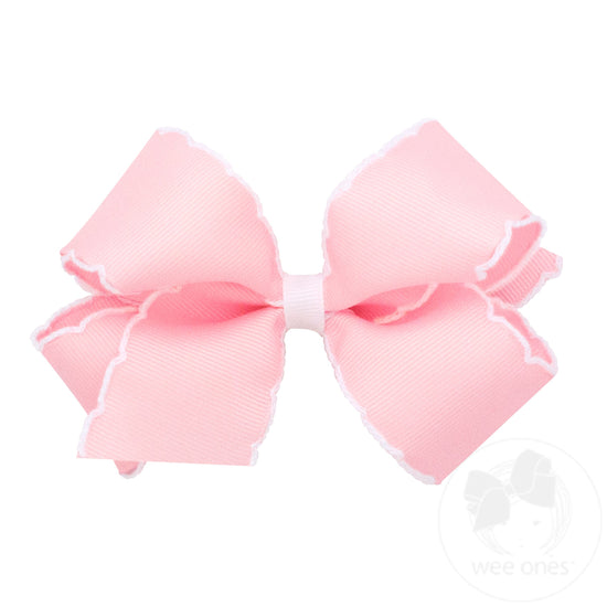 Medium Moonstitch Grosgrain Hair Bow with Contrasting Wrap