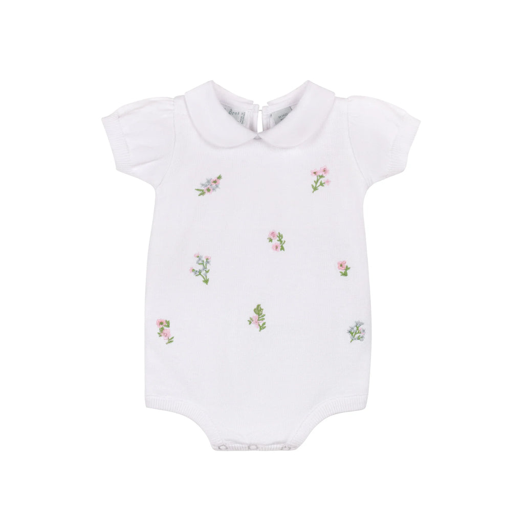Girls Embroidered Garden Knit Romper
