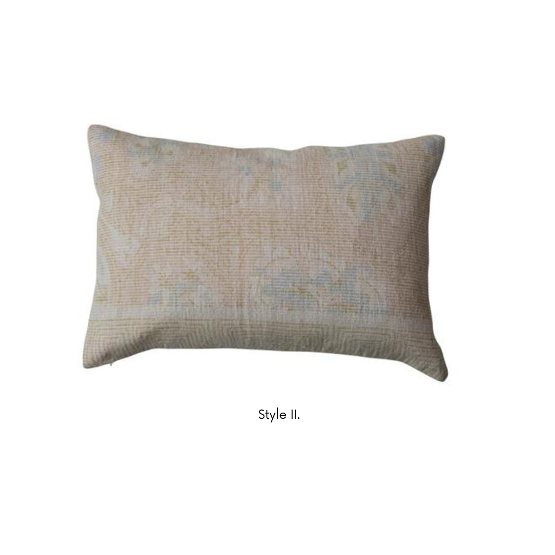 Cotton Chenille Distressed Print Lumbar Pillows