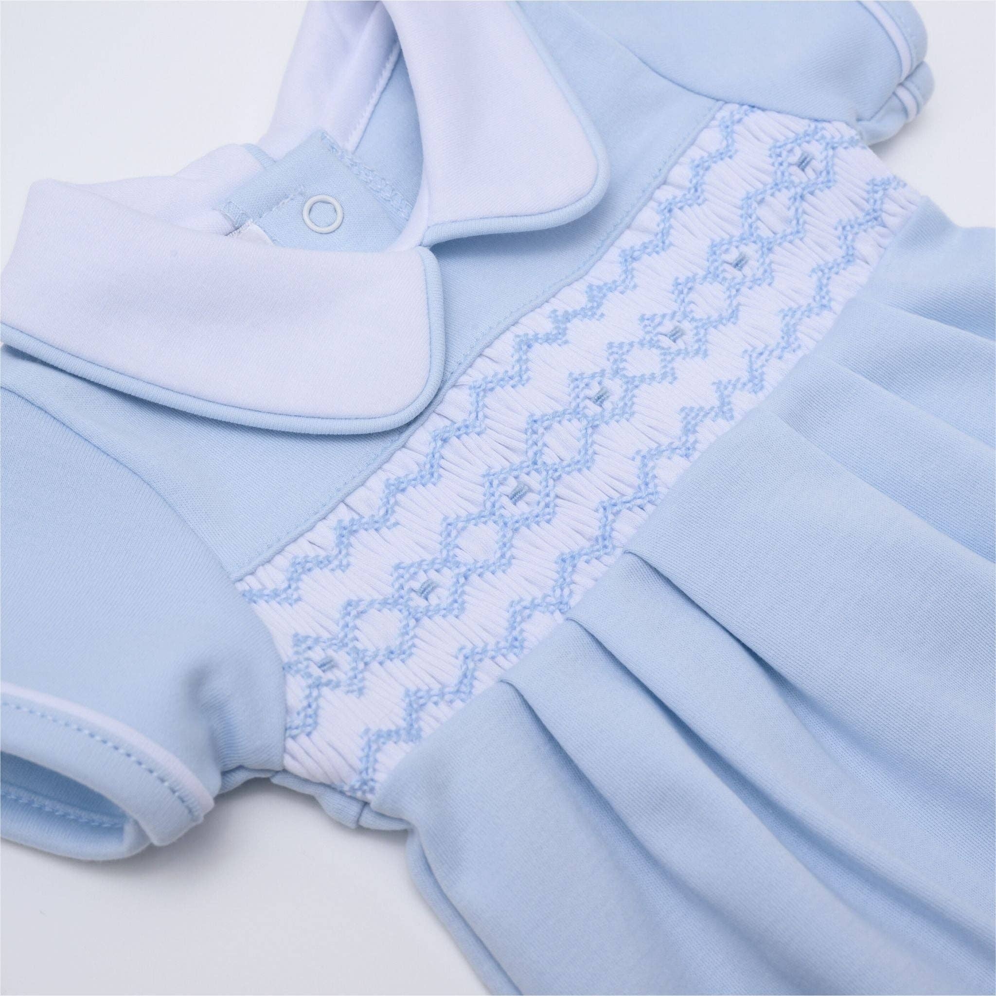 Hudson Smocked Bubble - Light Blue