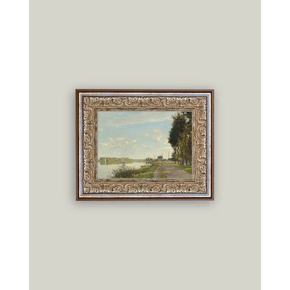 Riverside Walk Framed Antique Art